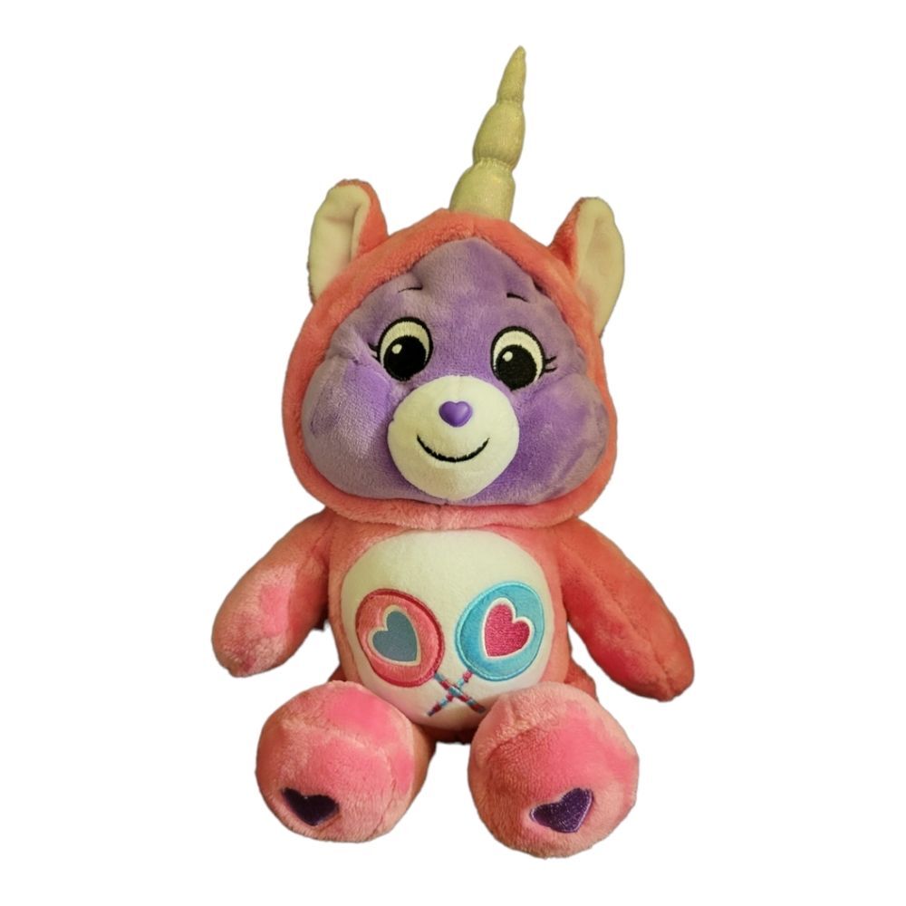 Care Bears Share Bear Unicorn Plush Pink 2021 Hoodie Friends Collector 12"